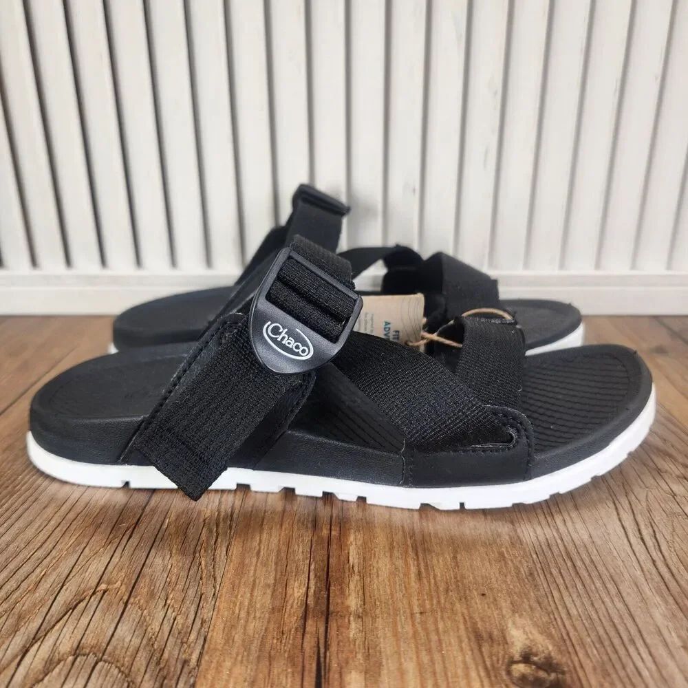 Chaco Lowdown Slides Womens Sz 6 Black Adjustable Outdoors Casual Trail Sandals